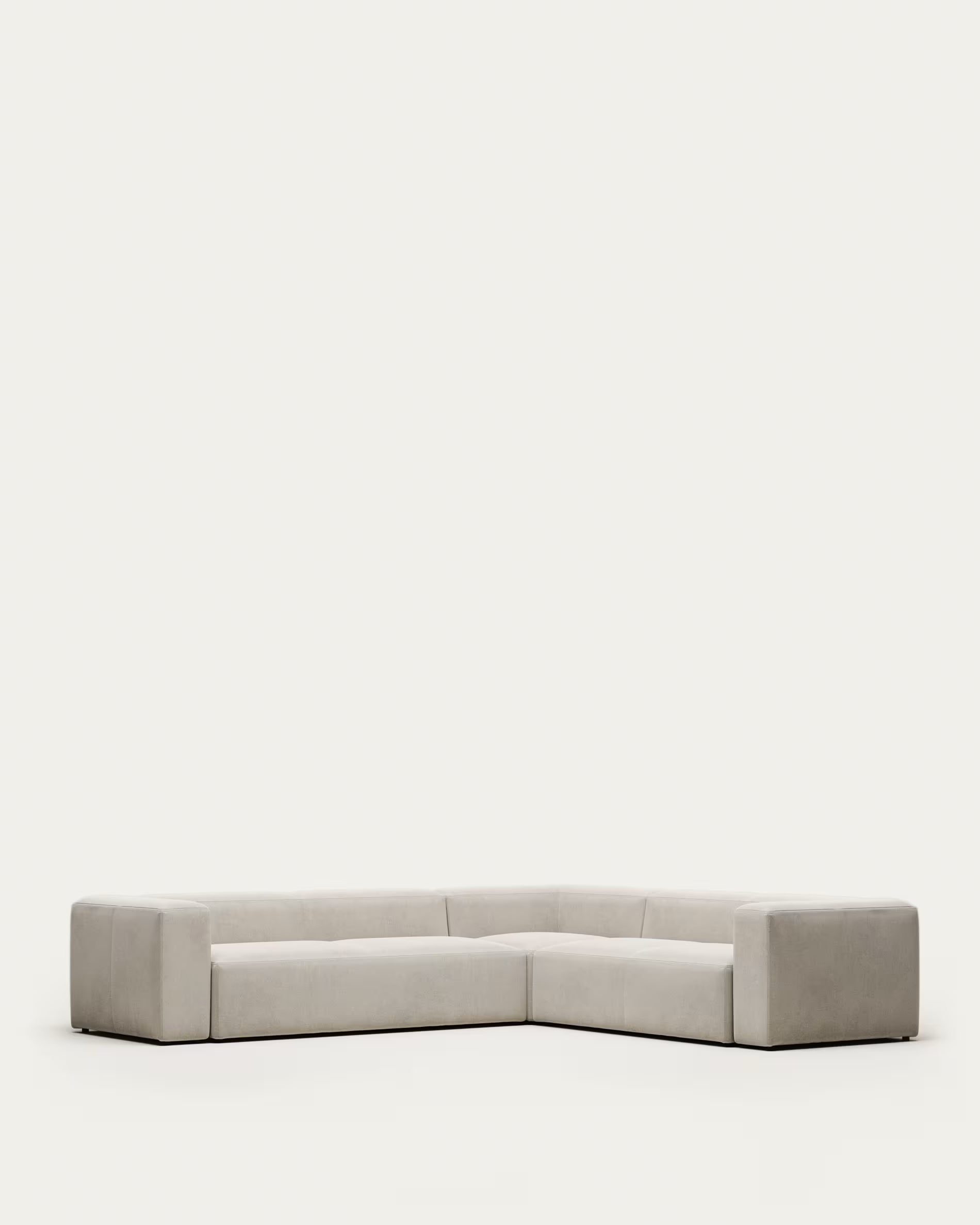 Blok beige chenille 5-seater corner sofa