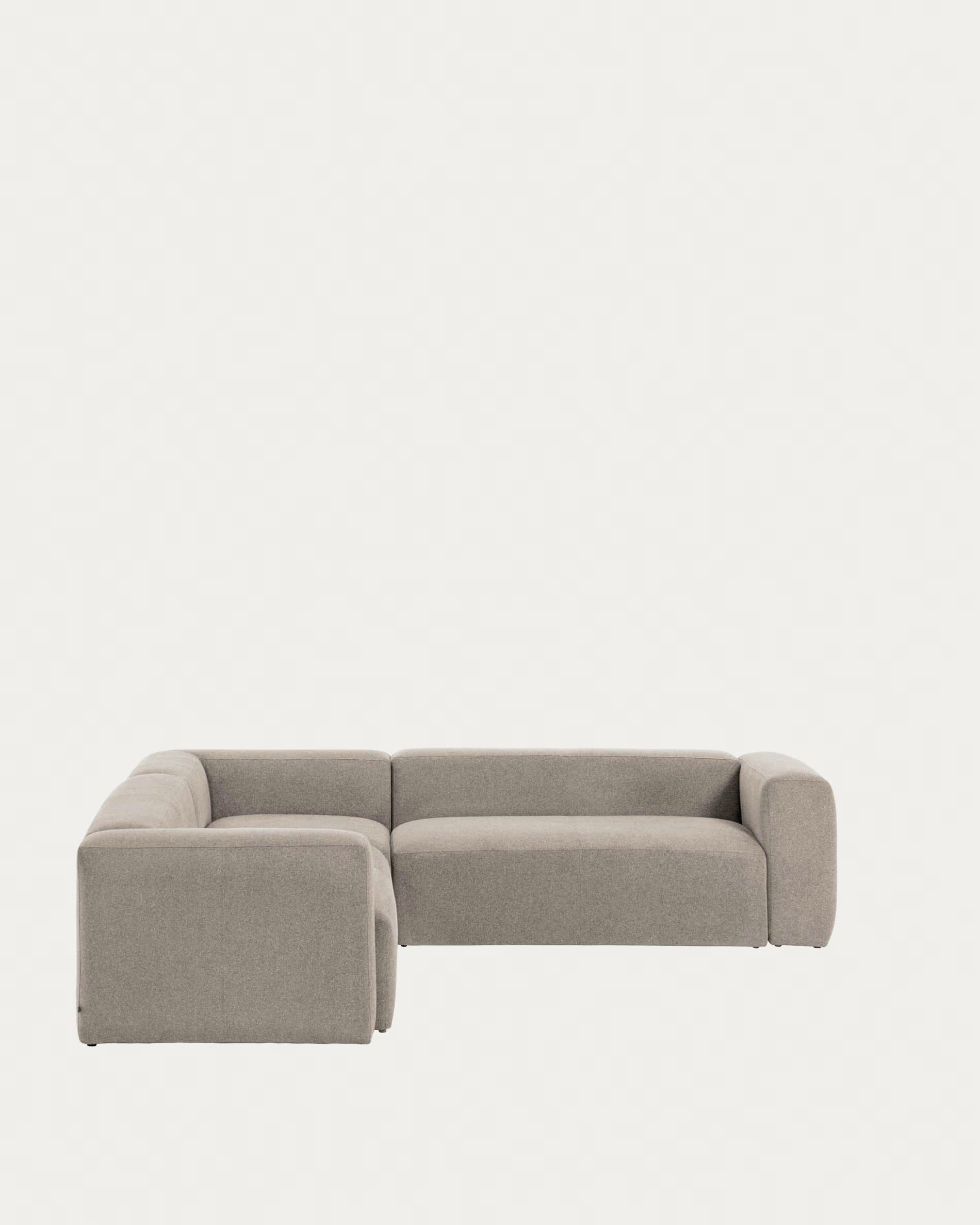 Blok beige chenille 5-seater corner sofa