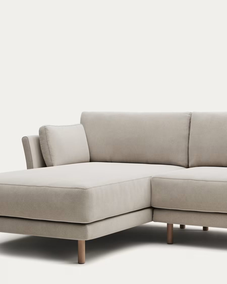 Gilma 3 Seater Sofa, left/right chaise longue in white