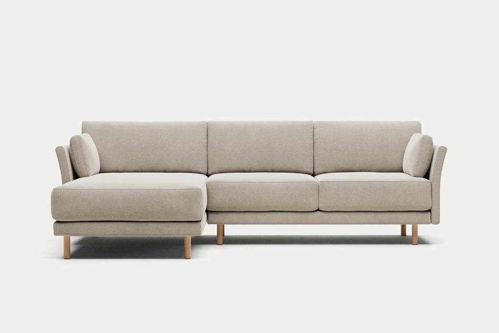 Gilma 3 Seater Sofa, left/right chaise longue in white