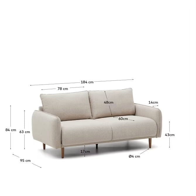 Carlota 2-Seater Sofa in Beige