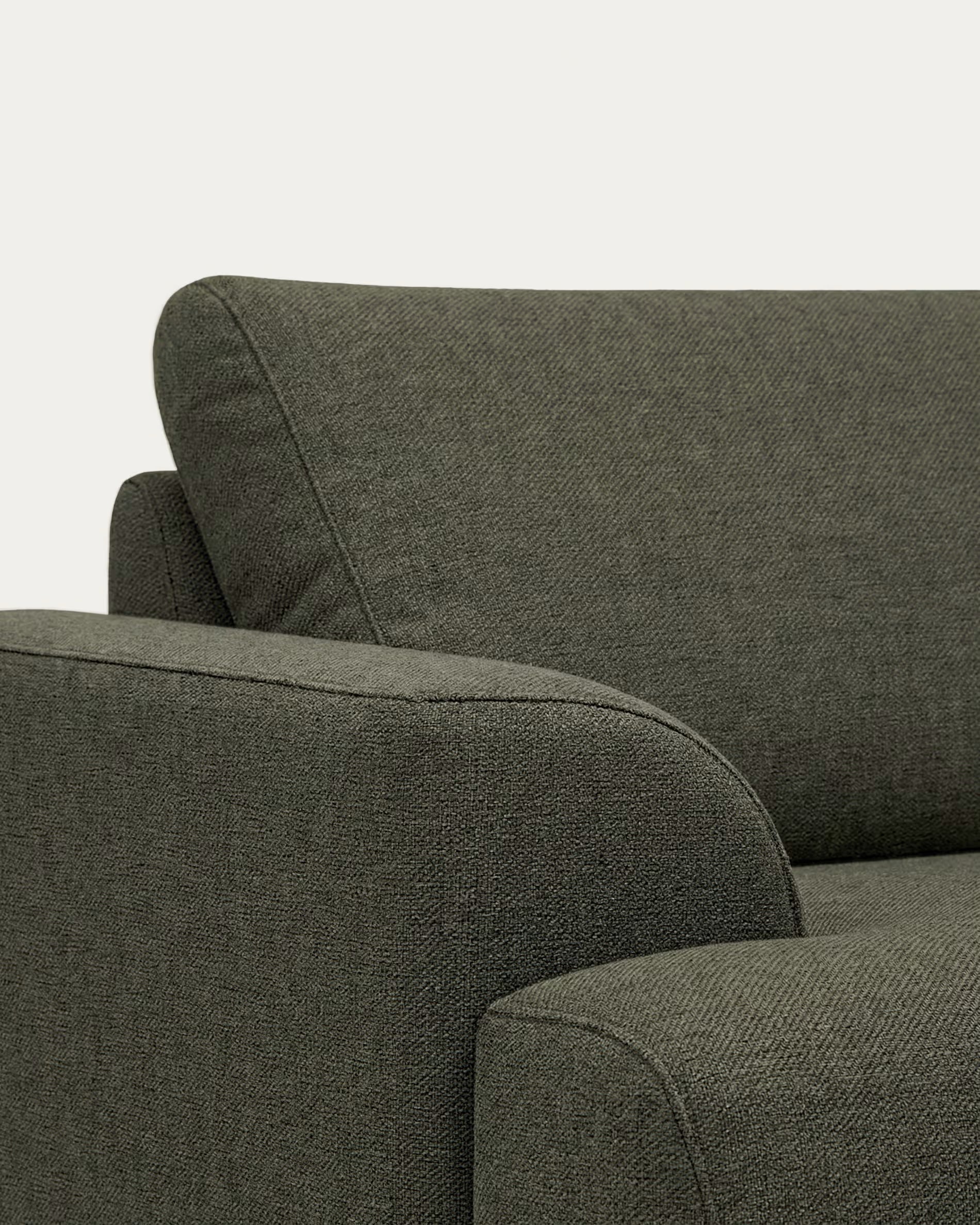 Karin 3-seater sofa in dark green chenille 231 cm