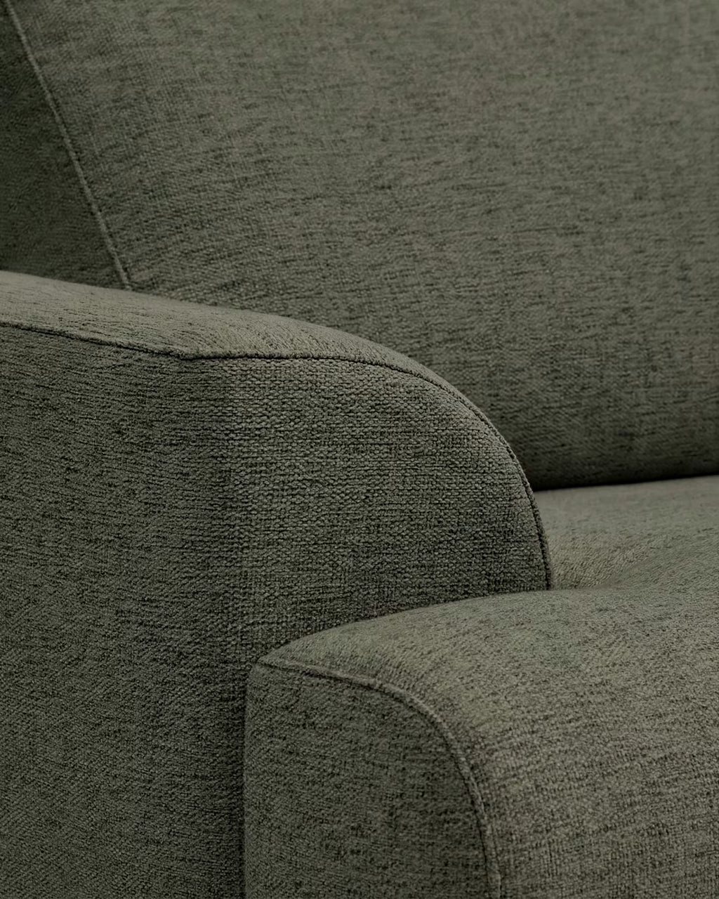 Karin 3-seater sofa in dark green chenille 231 cm