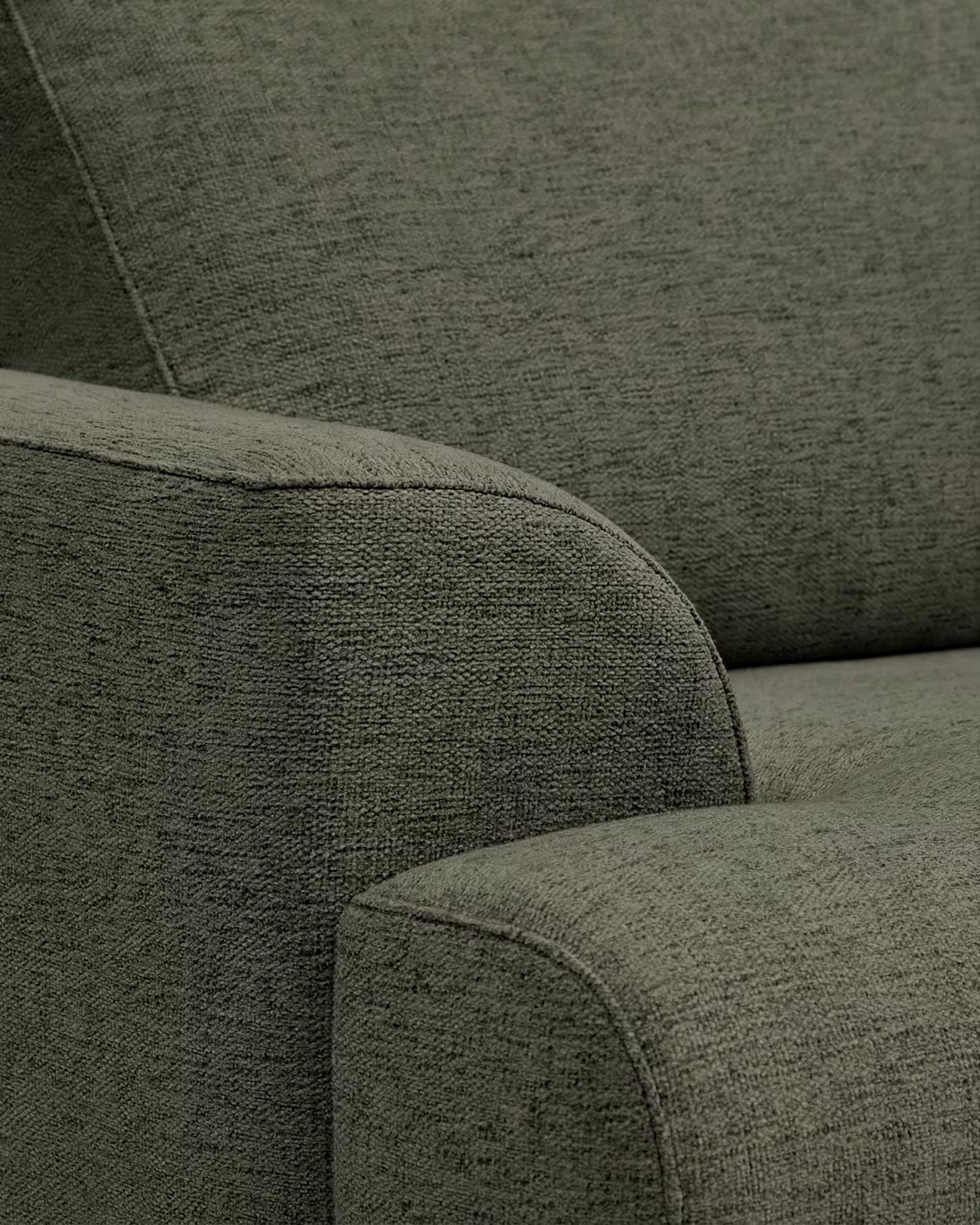 Karin 3-seater sofa in dark green chenille 231 cm