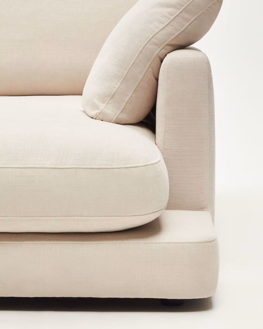 Gala 4-Seater Sofa with right chaise longue in beige chenille FSC Mix Credit 300cm