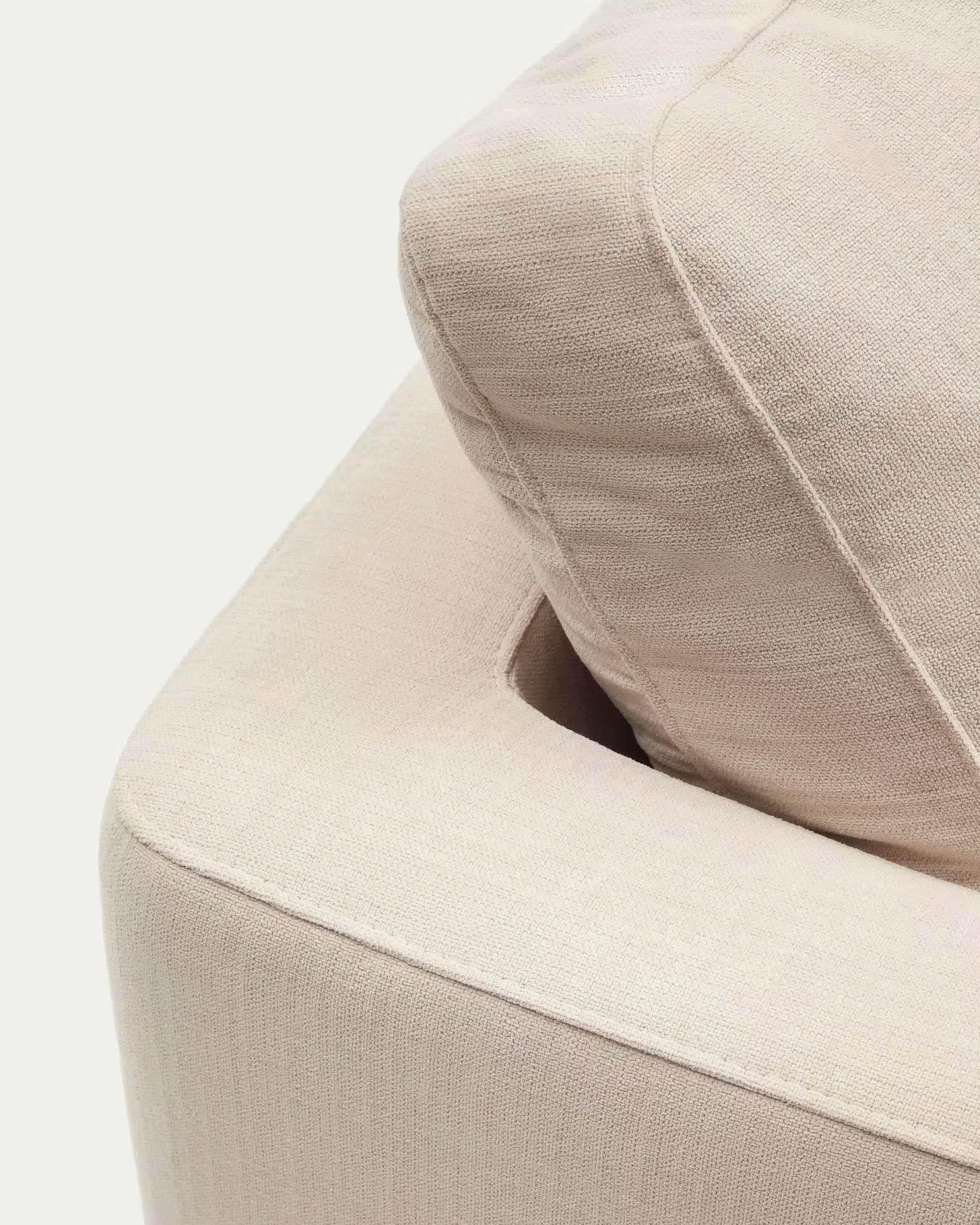 Gala 4-Seater Sofa with right chaise longue in beige chenille FSC Mix Credit 300cm