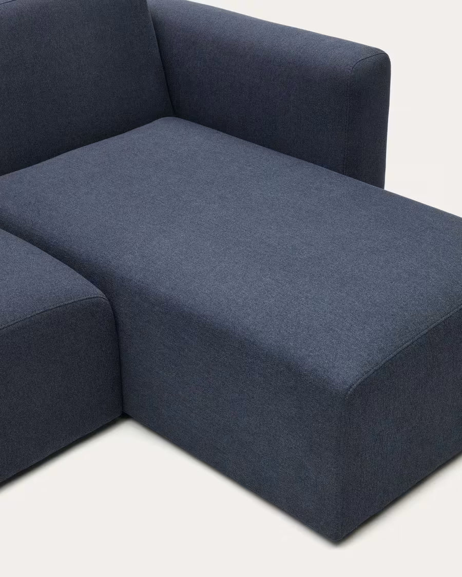 Neom 3 Seater Sofa right/left chaise in blue.