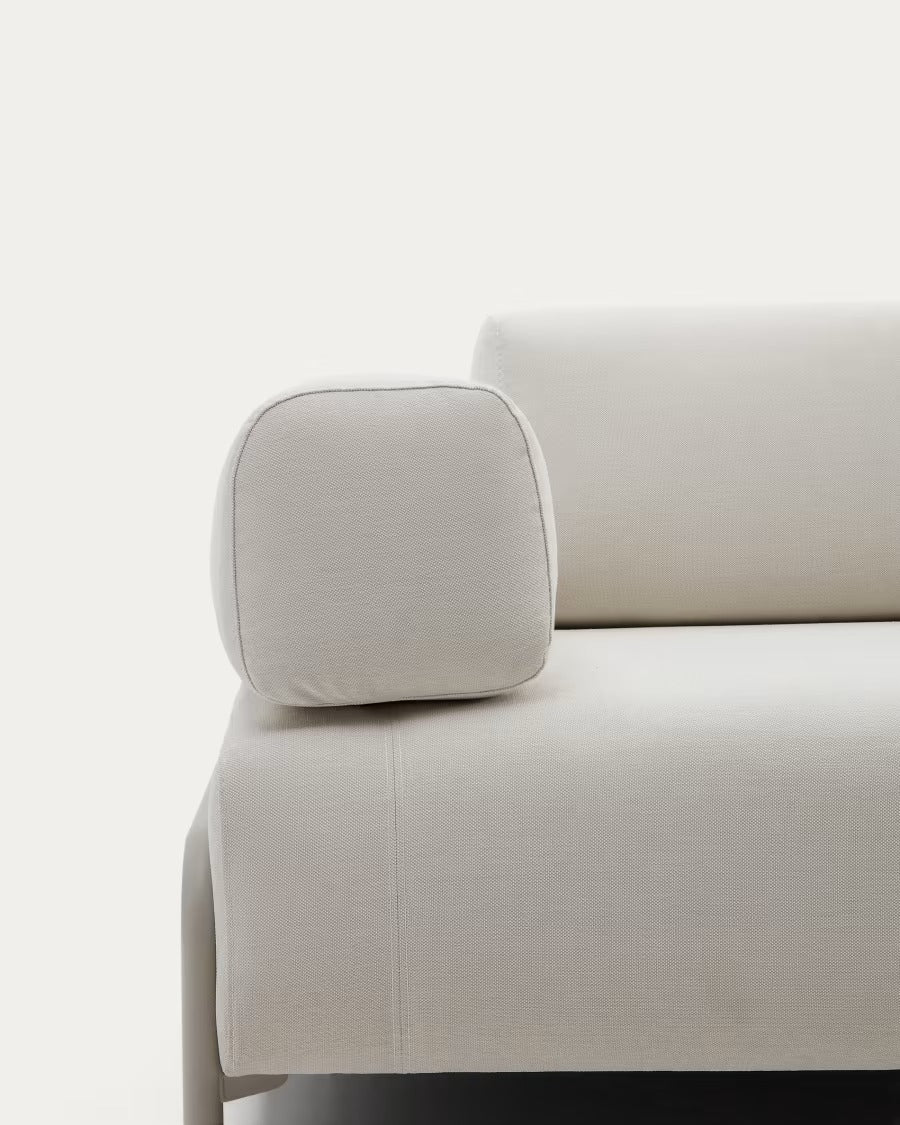 Compo 3 Seater Sofa in beige chenille with beige metal