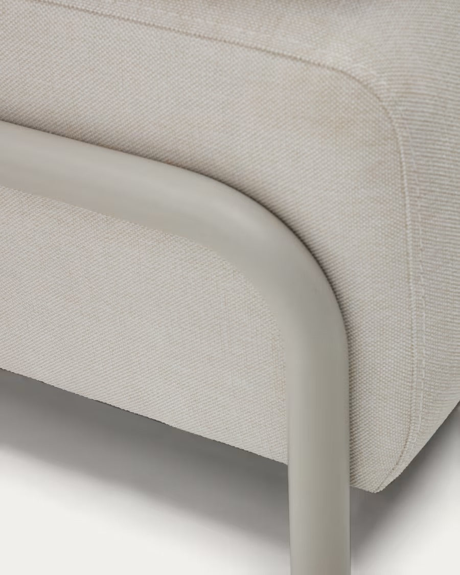 Compo 3 Seater Sofa in beige chenille with beige metal