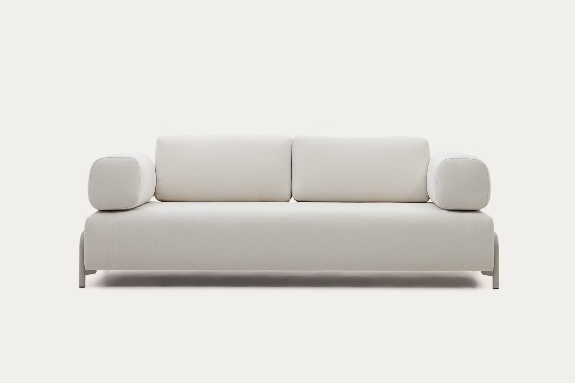 Compo 3 Seater Sofa in beige chenille with beige metal