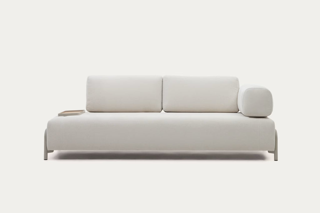 Compo 3-Seater Beige Chenille Sofa