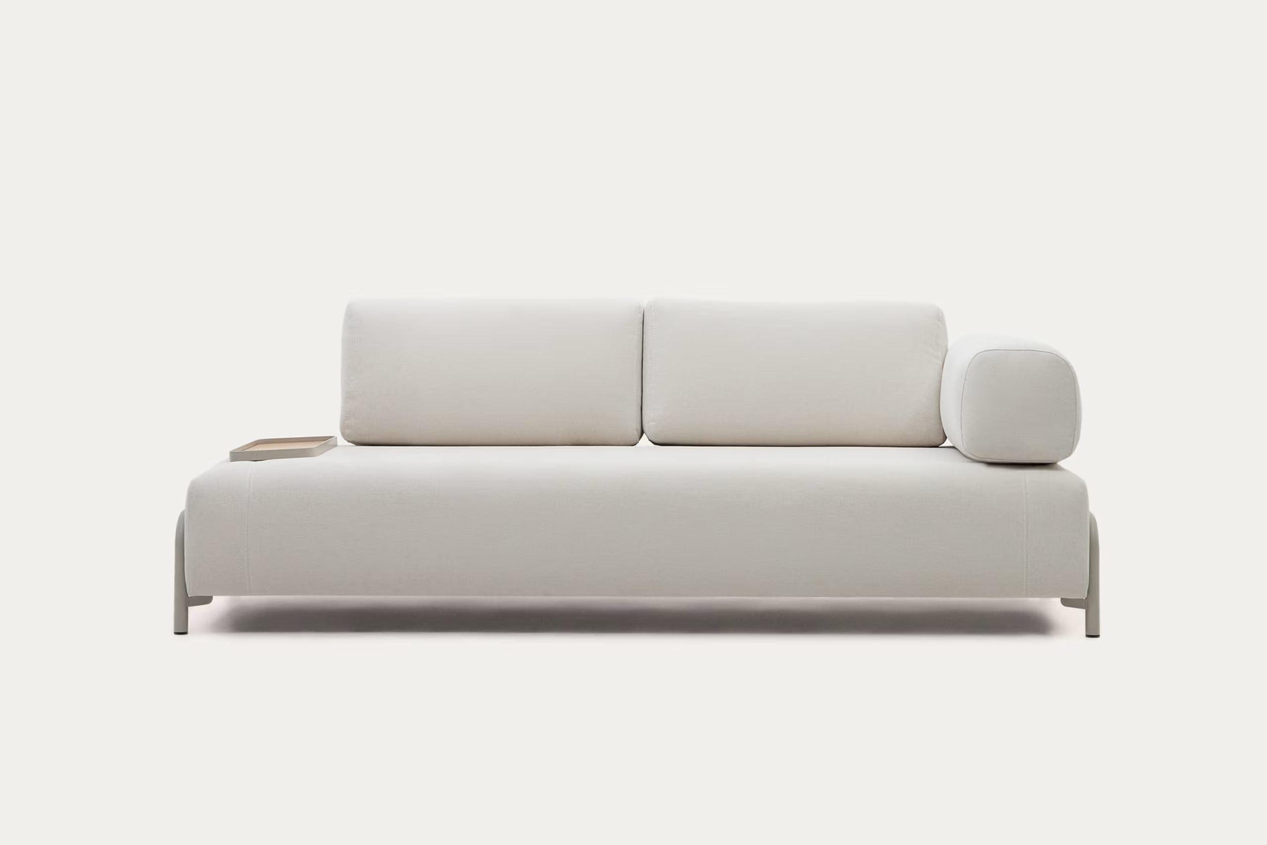 Compo 3-Seater Beige Chenille Sofa