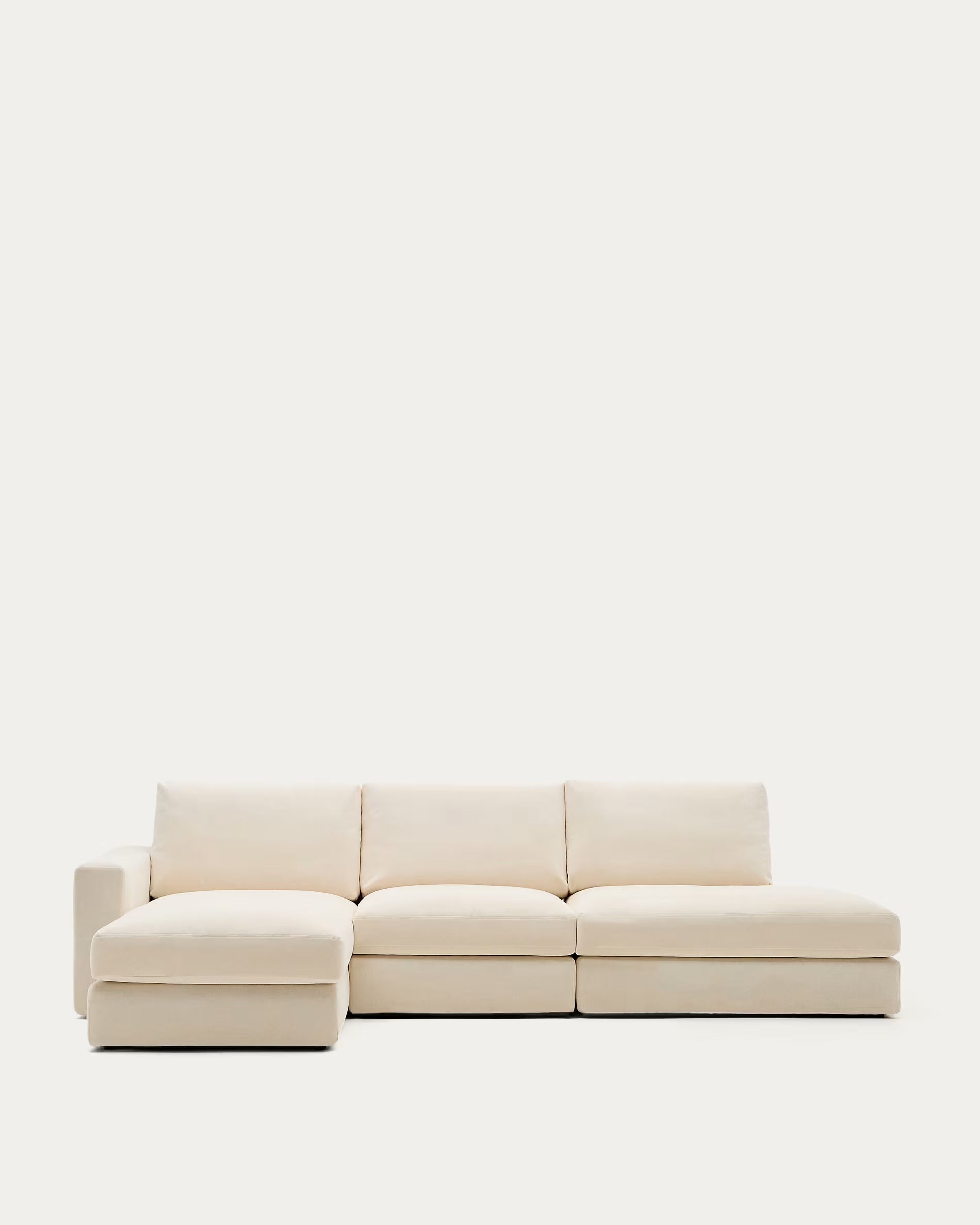 Alea ecru 5-seater modular sofa left chaise 340cm