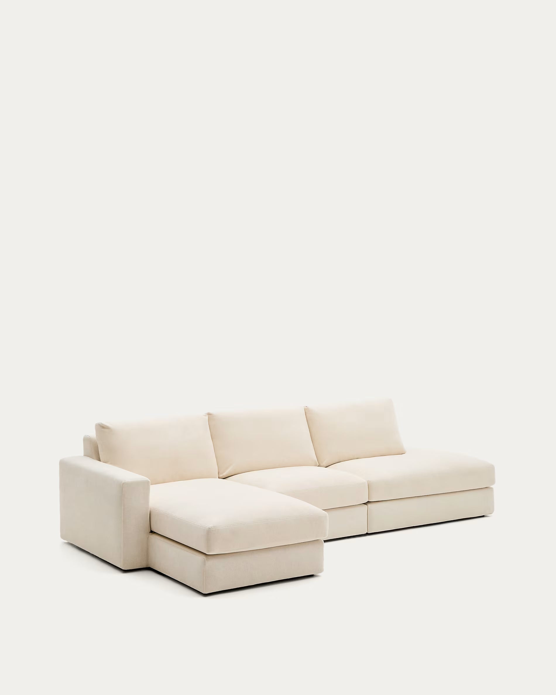 Alea ecru 5-seater modular sofa left chaise 340cm