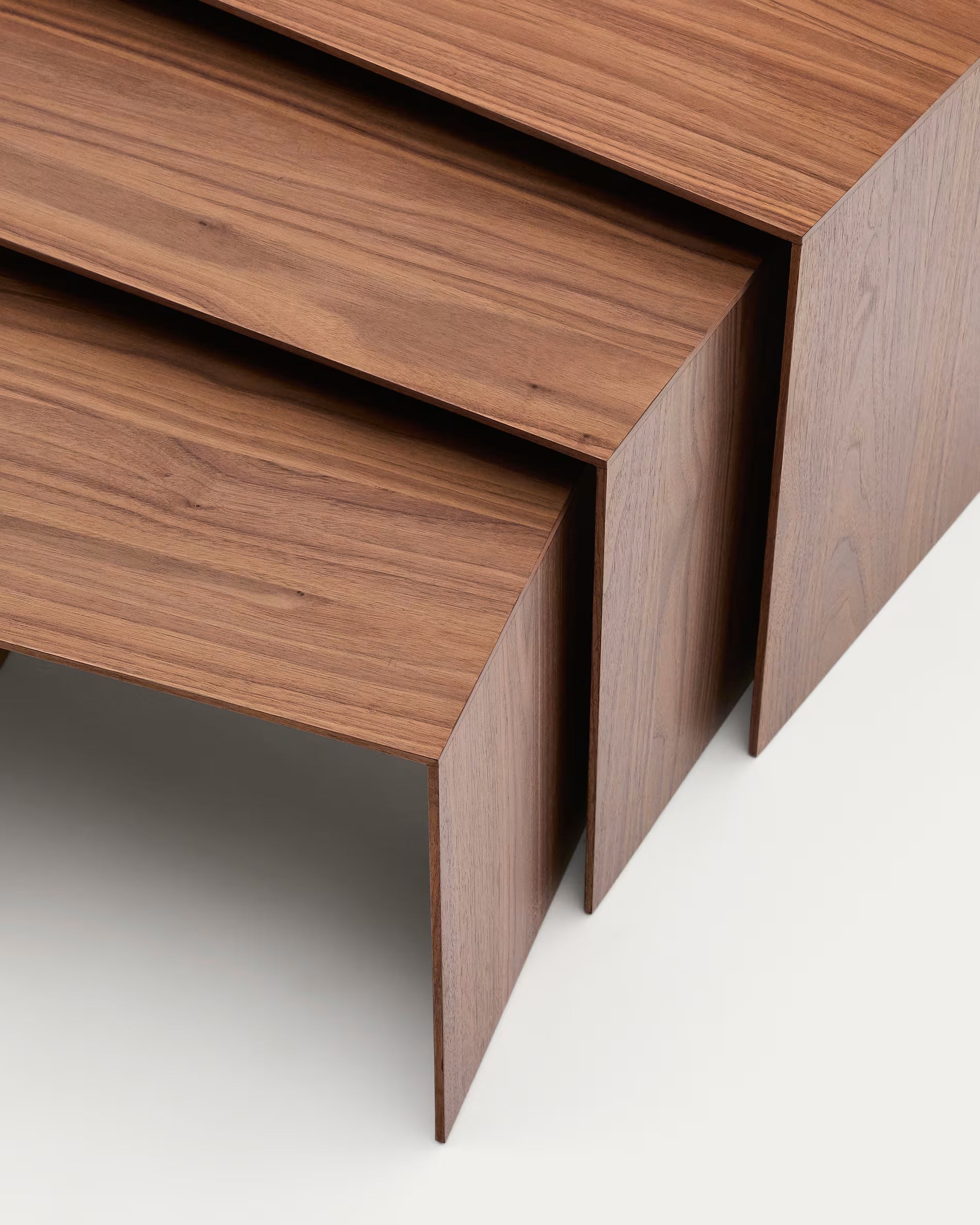 Litto set of 3 walnut veneer nesting tables