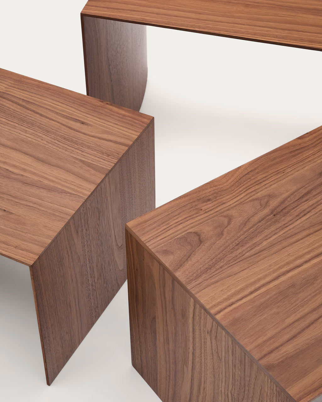 Litto set of 3 walnut veneer nesting tables