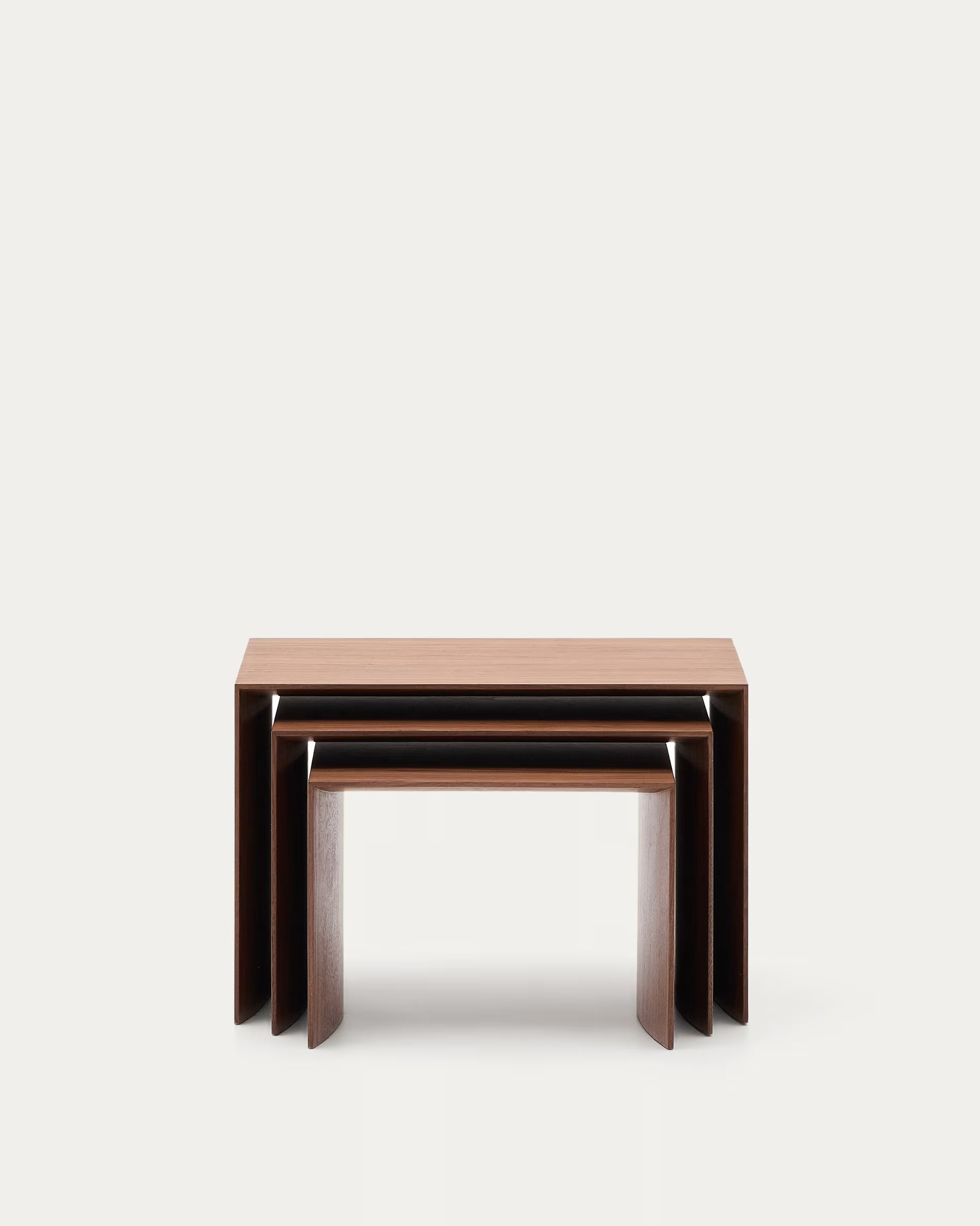 Litto set of 3 walnut veneer nesting tables