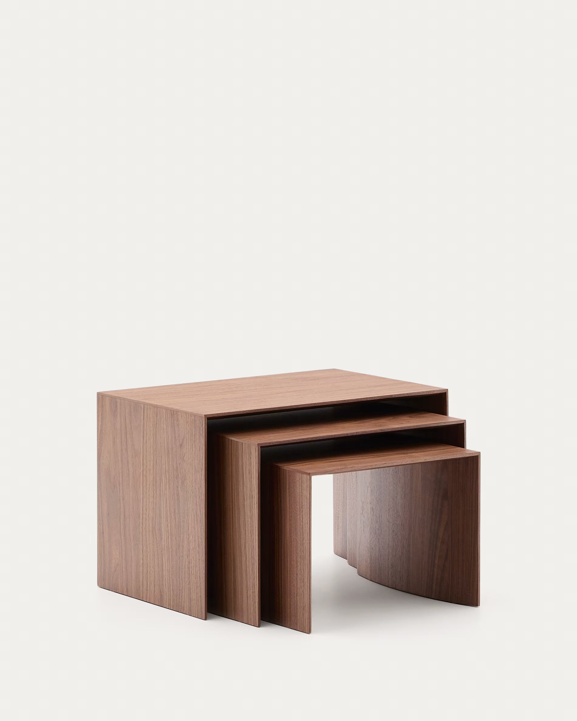 Litto set of 3 walnut veneer nesting tables