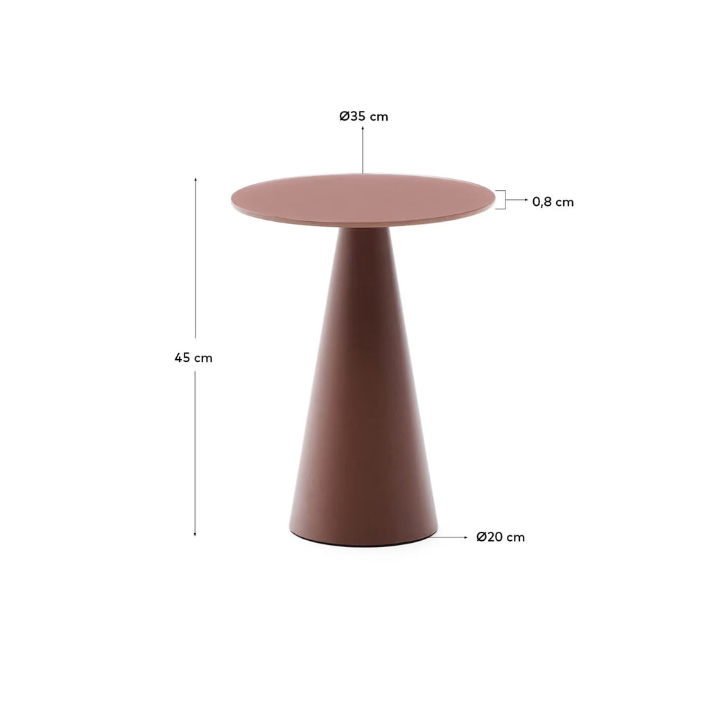 Wilshire side table terracotta finish Ø35cm.