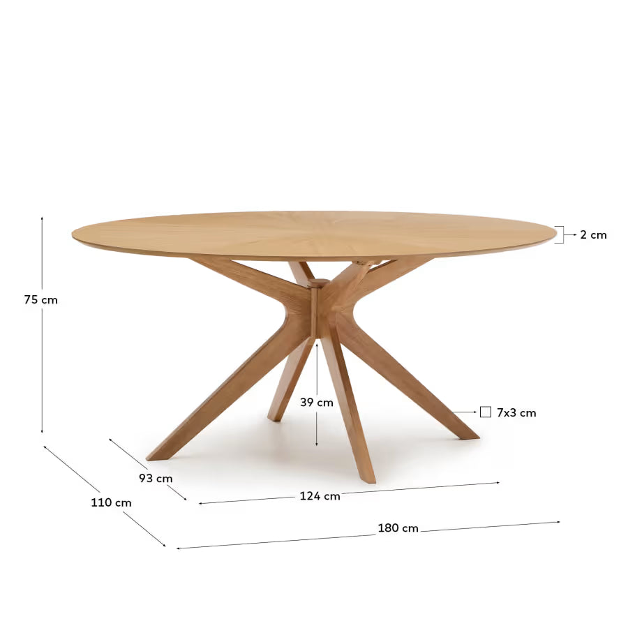 Naanim Table in Oak Veneer 180x110cm.