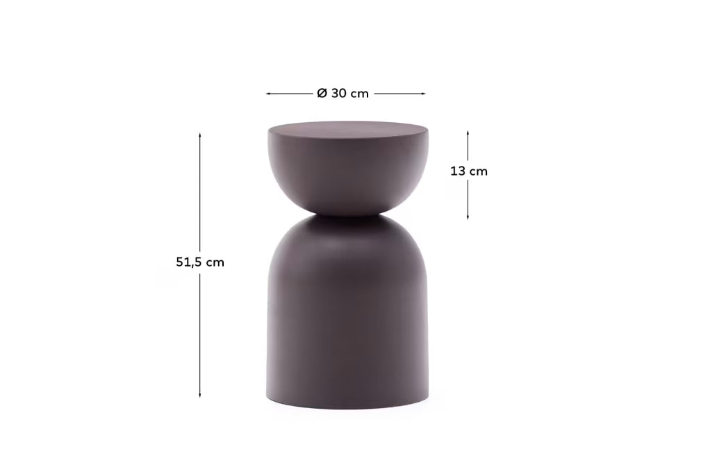Side table Rachell made of metal with a purple painted finish 30 cm