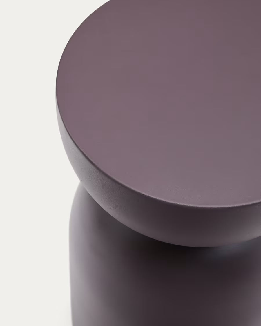 Side table Rachell made of metal with a purple painted finish 30 cm