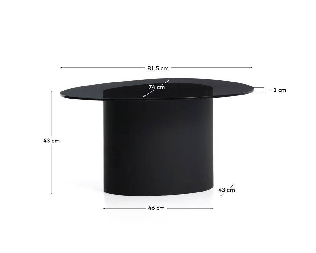 Olir coffee table in tempered glass 82 x 74 cm.