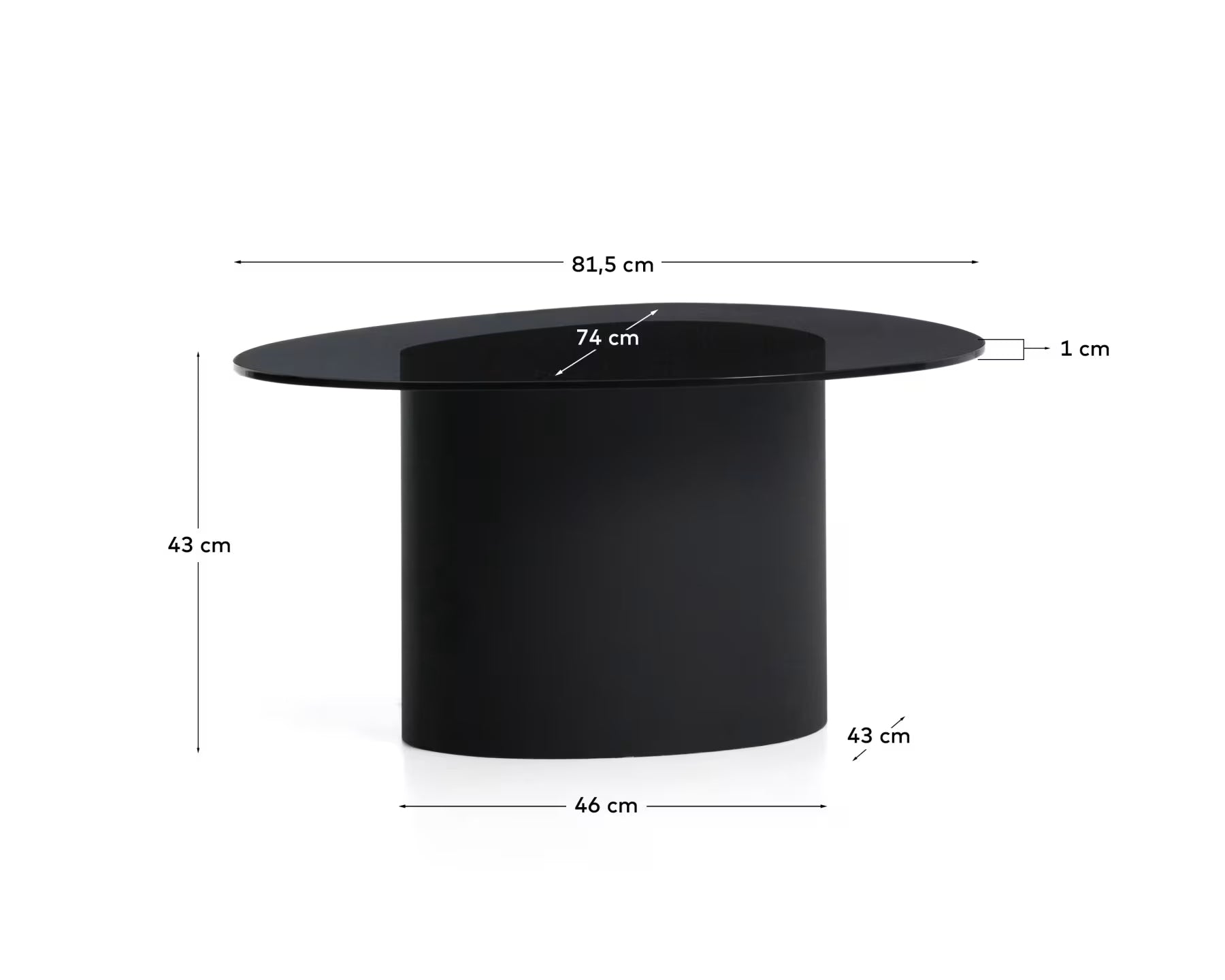 Olir coffee table in tempered glass 82 x 74 cm.