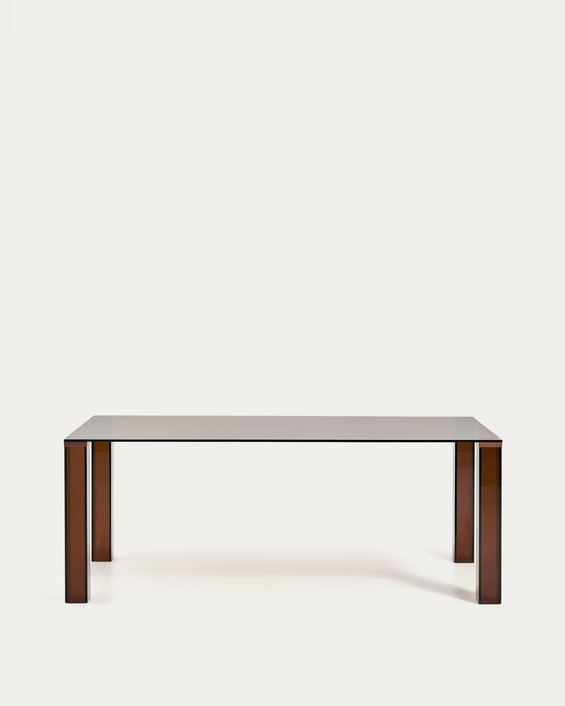 Adularia dining table in brown tempered glass 200x100cm. 