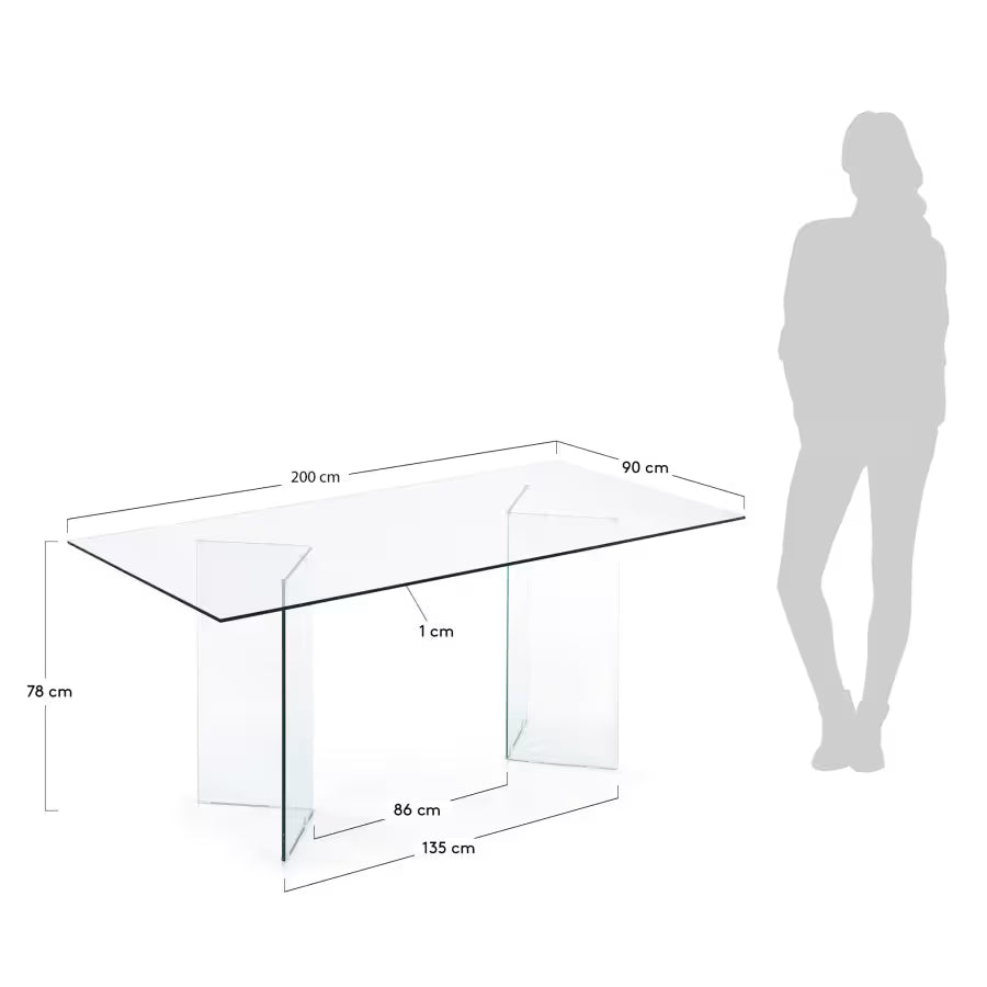 Burano Glass Table# 200x90cm.
