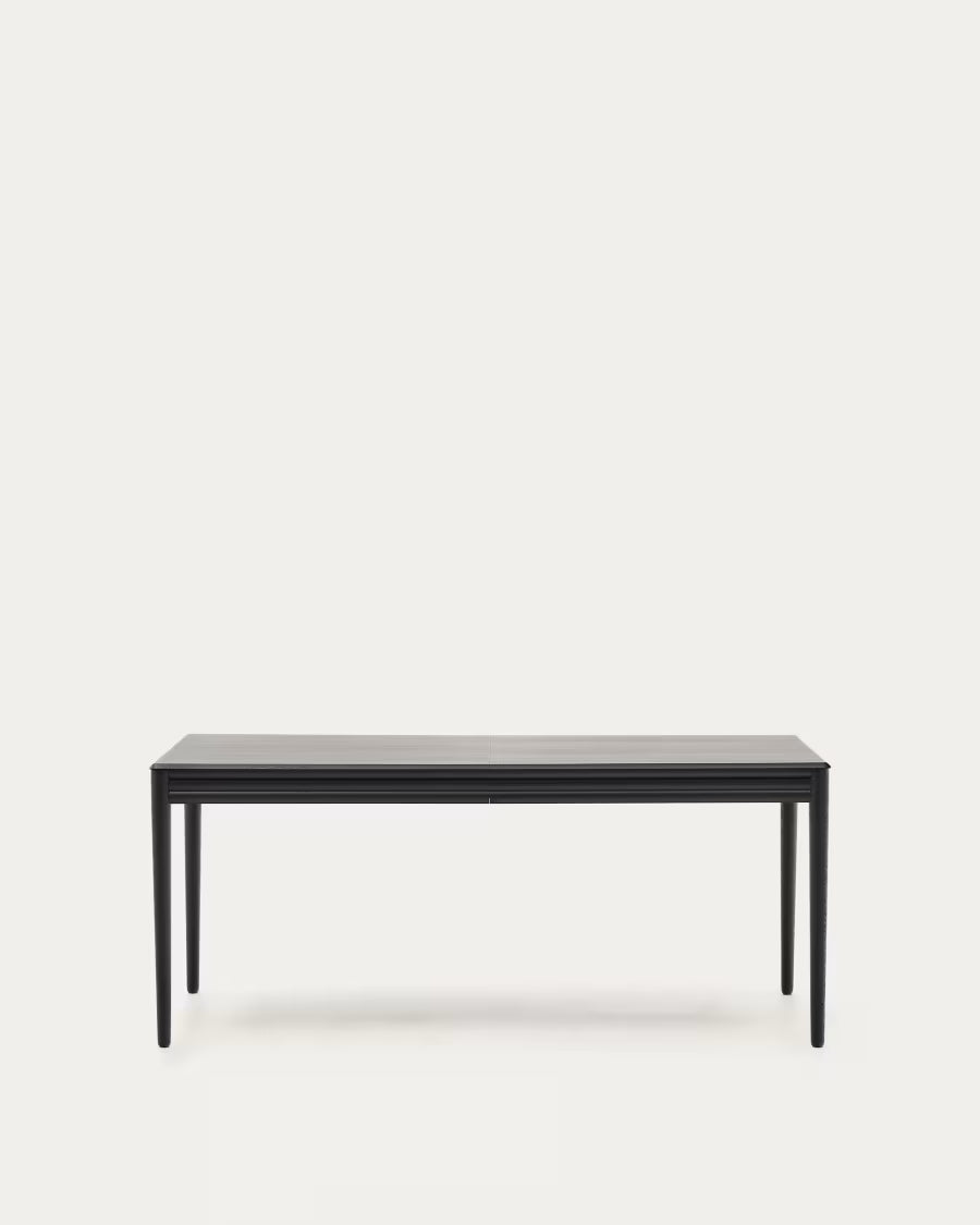 Lenon extending table in black oak veneer and solid oak