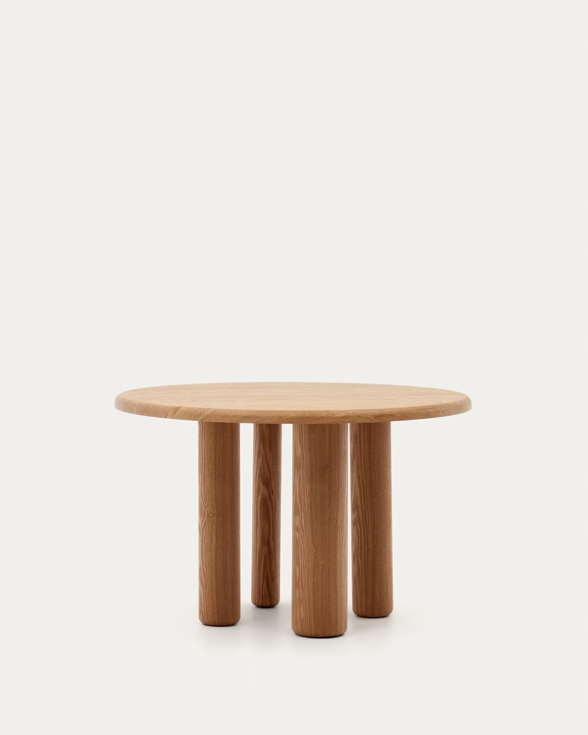 Mailen Round Table in Ash Wood Veneer with Natural Finish