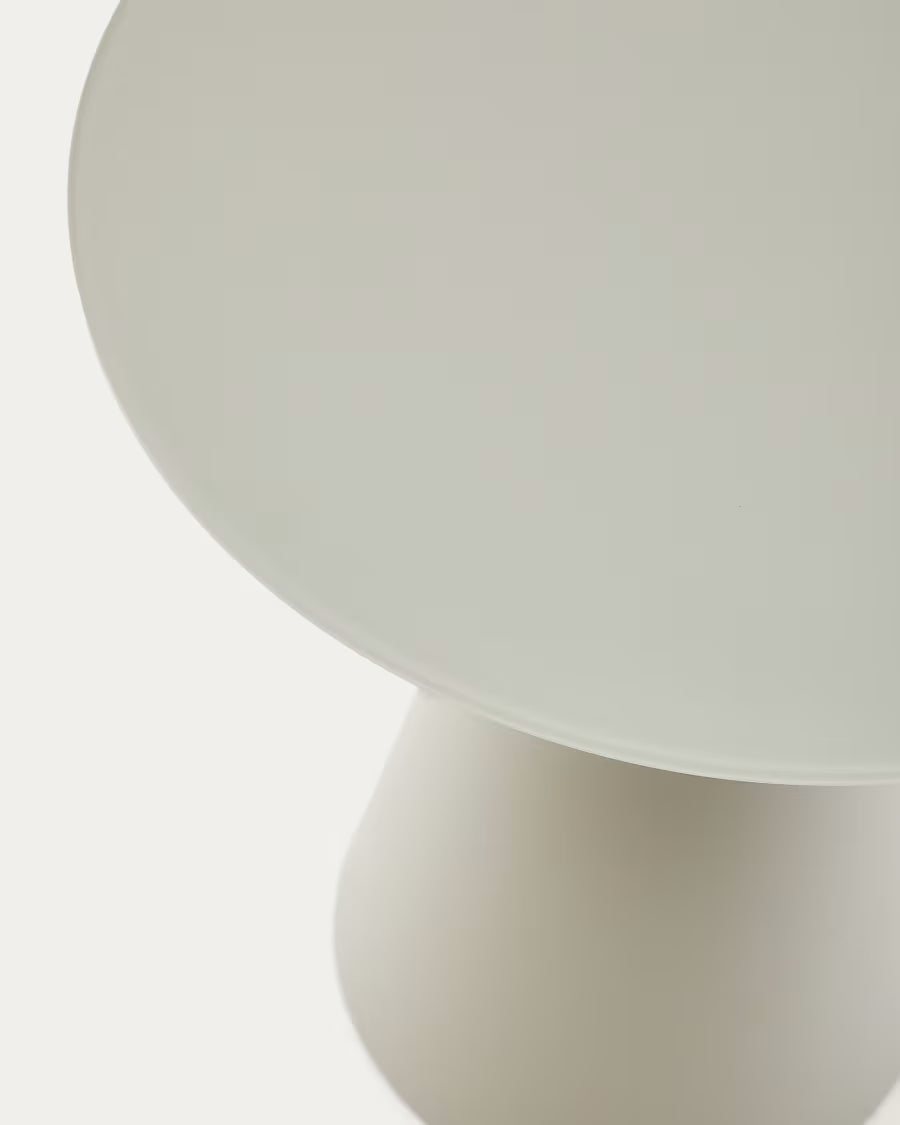 Wilshire tempered glass and metal side table with a matte grey finish 50 cm