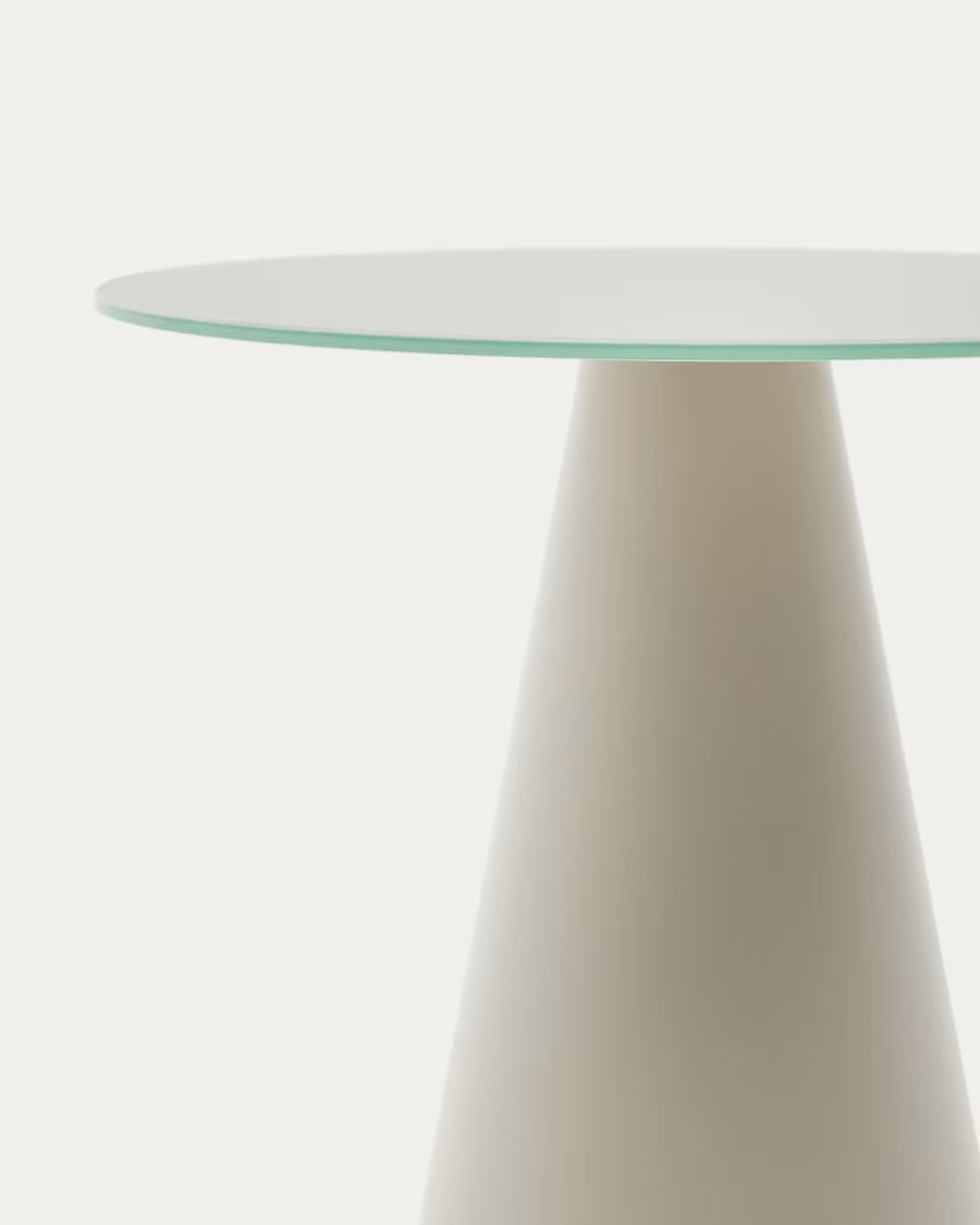Wilshire tempered glass and metal side table with a matte grey finish 50 cm