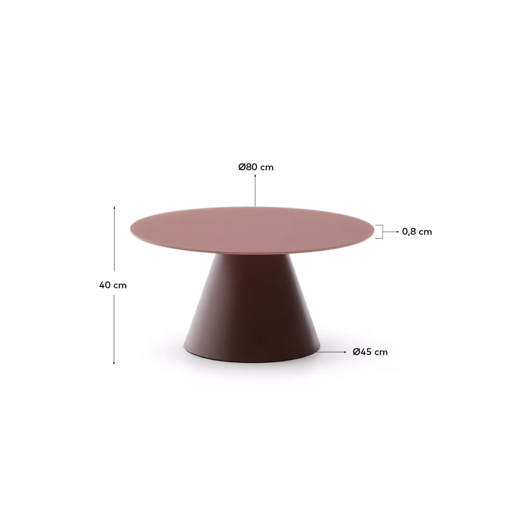Wilshire coffee table matt terracotta finish Ø80cm