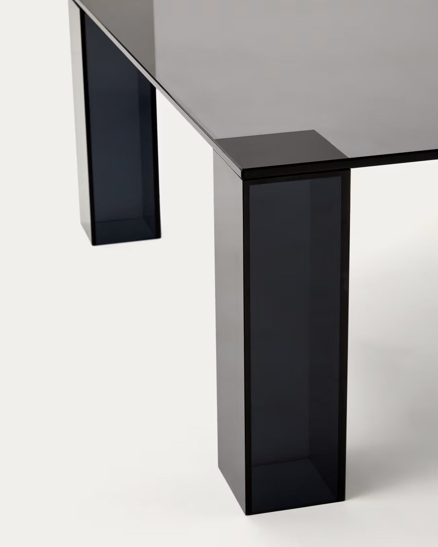 Adularia Dark-Grey, Tempered-Glass Side Table, 85 x 85 cm