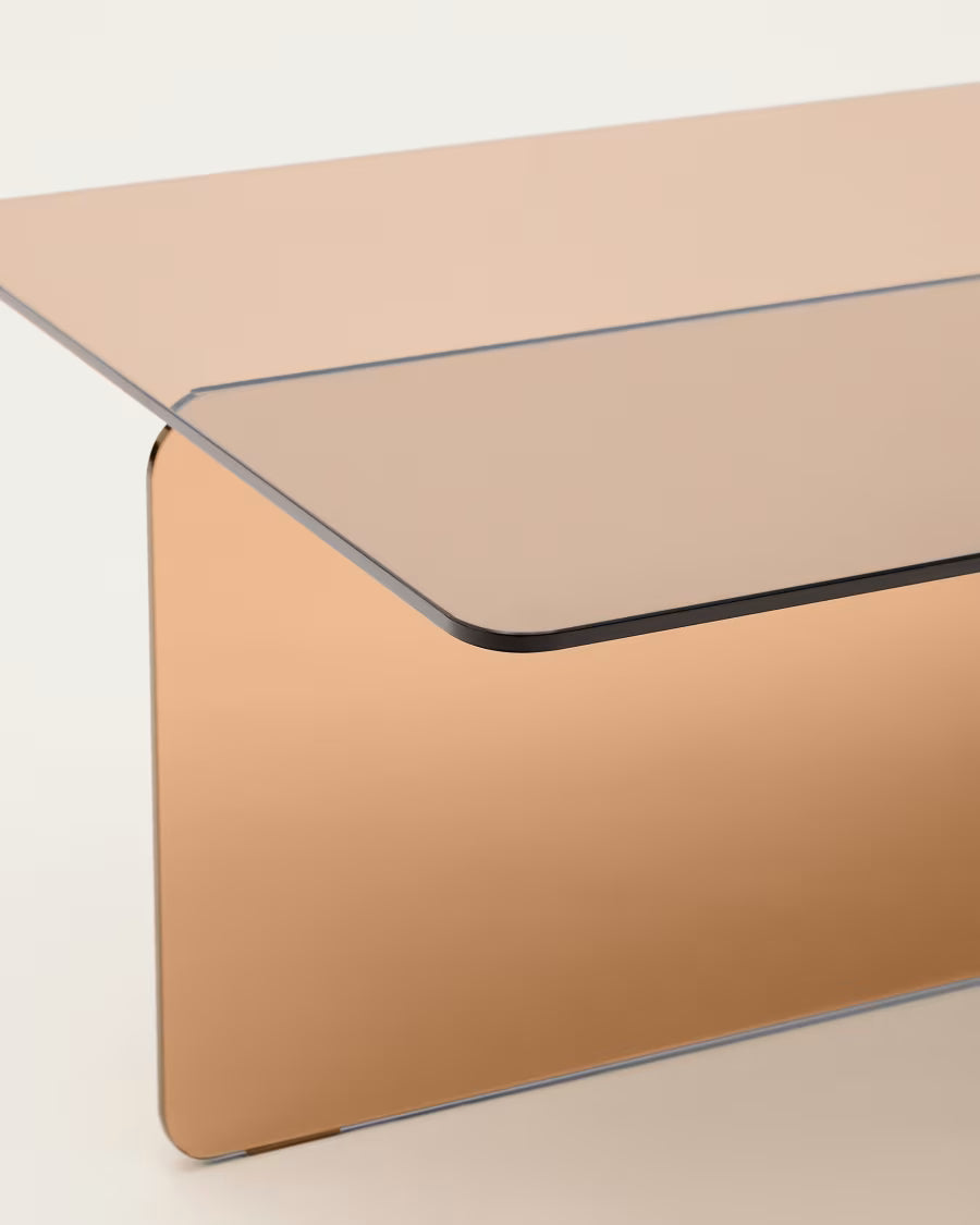 Zaren brown# tempered-glass coffee table# 120 x 60 cm