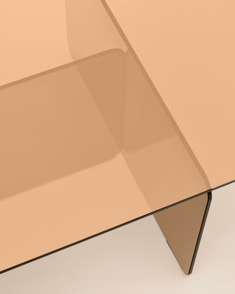 Zaren brown# tempered-glass coffee table# 120 x 60 cm