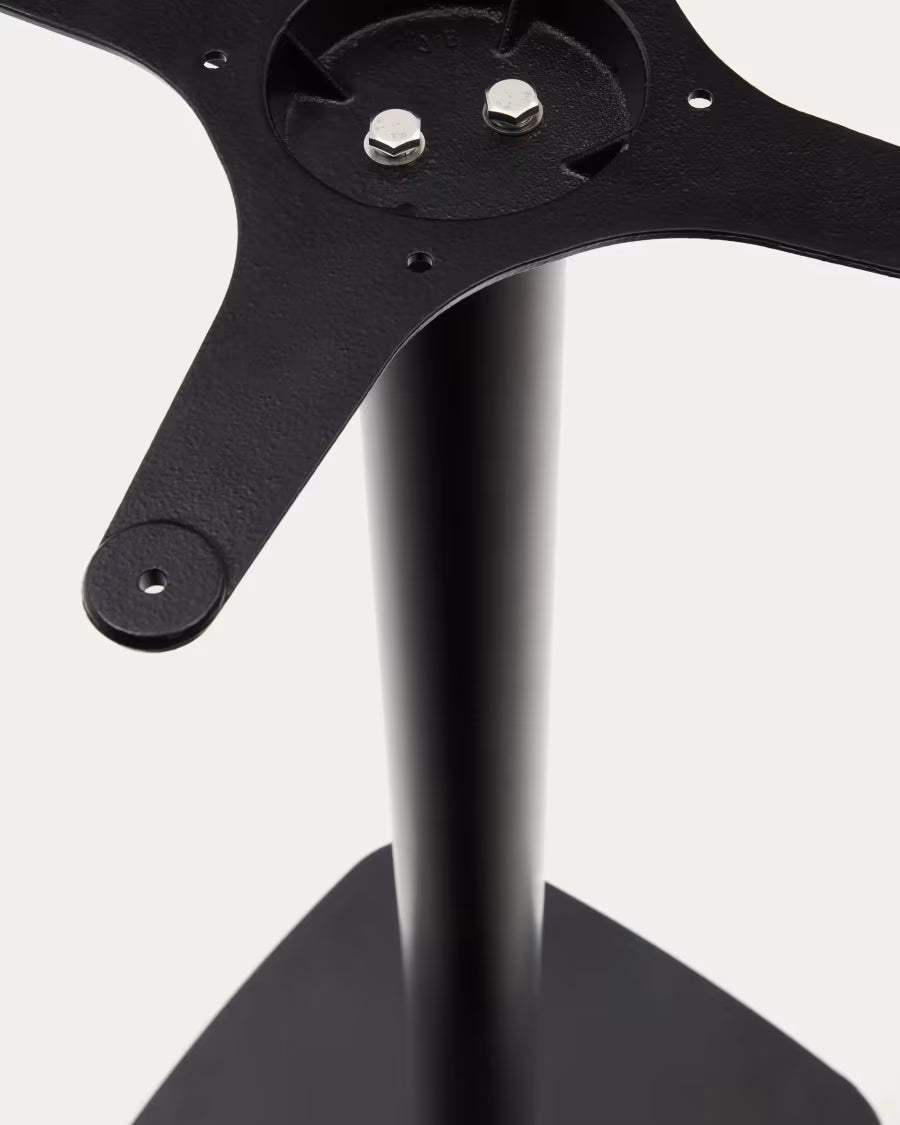 Saura square high bar table black steel frame natural finish acacia top 96x70x70cm FSC100%.