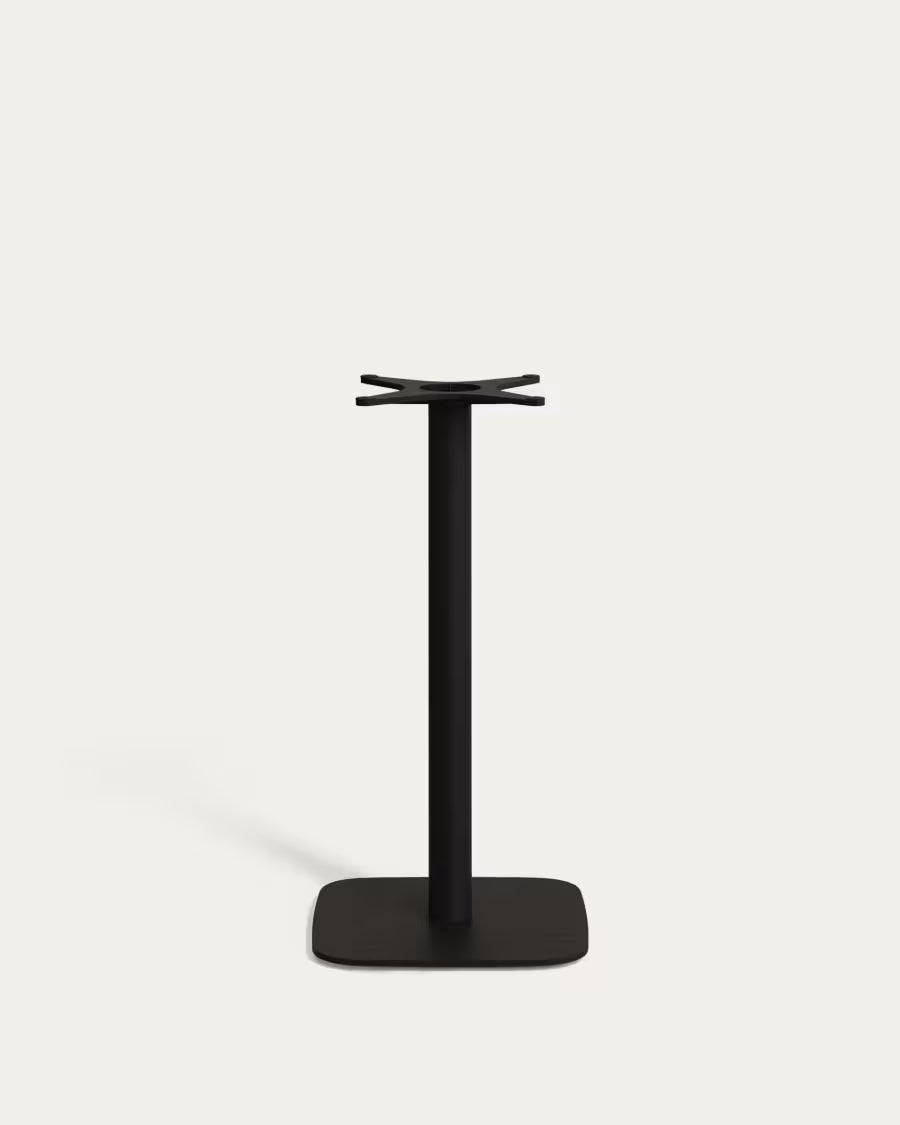 Saura square high bar table black steel frame natural finish acacia top 96x70x70cm FSC100%.