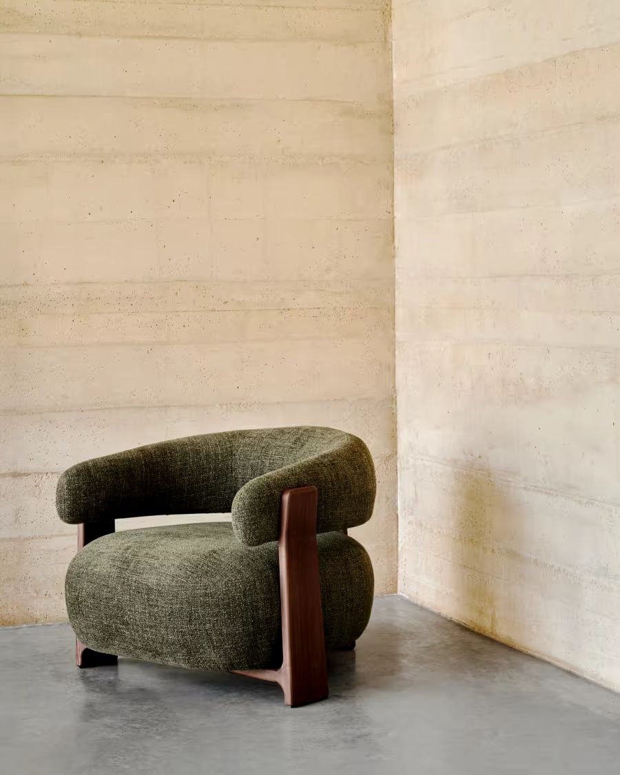 Granite Armchair Green Chenille