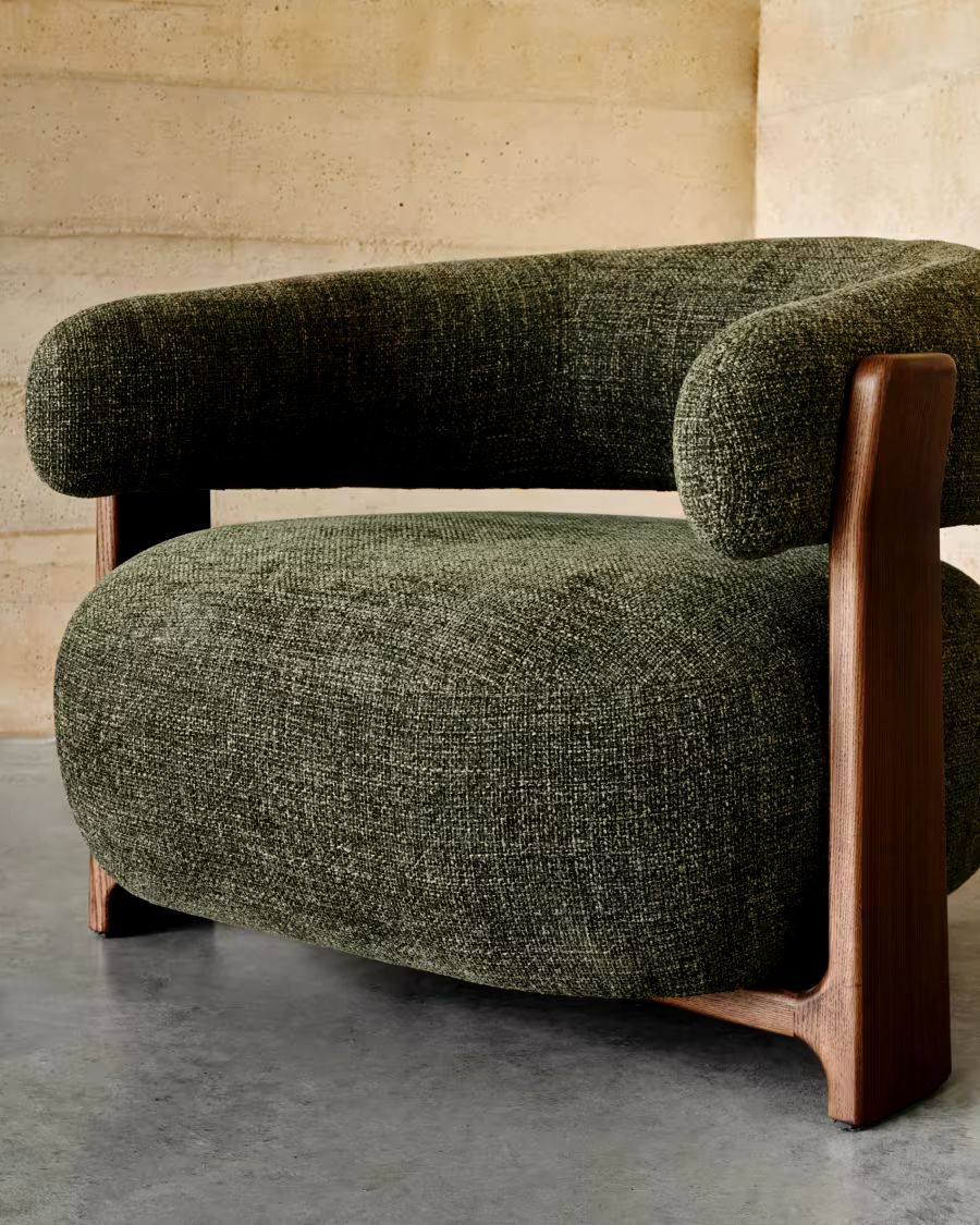 Granite Armchair Green Chenille