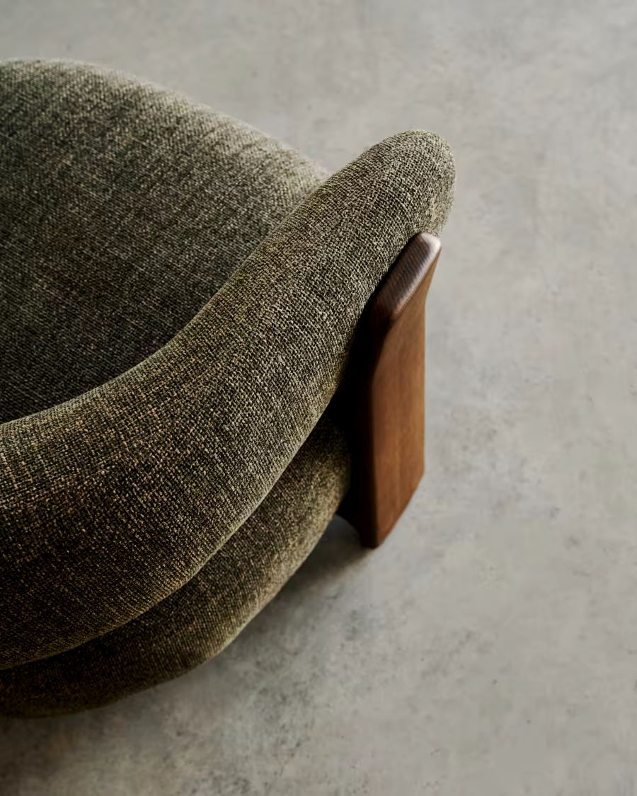Granite Armchair Green Chenille