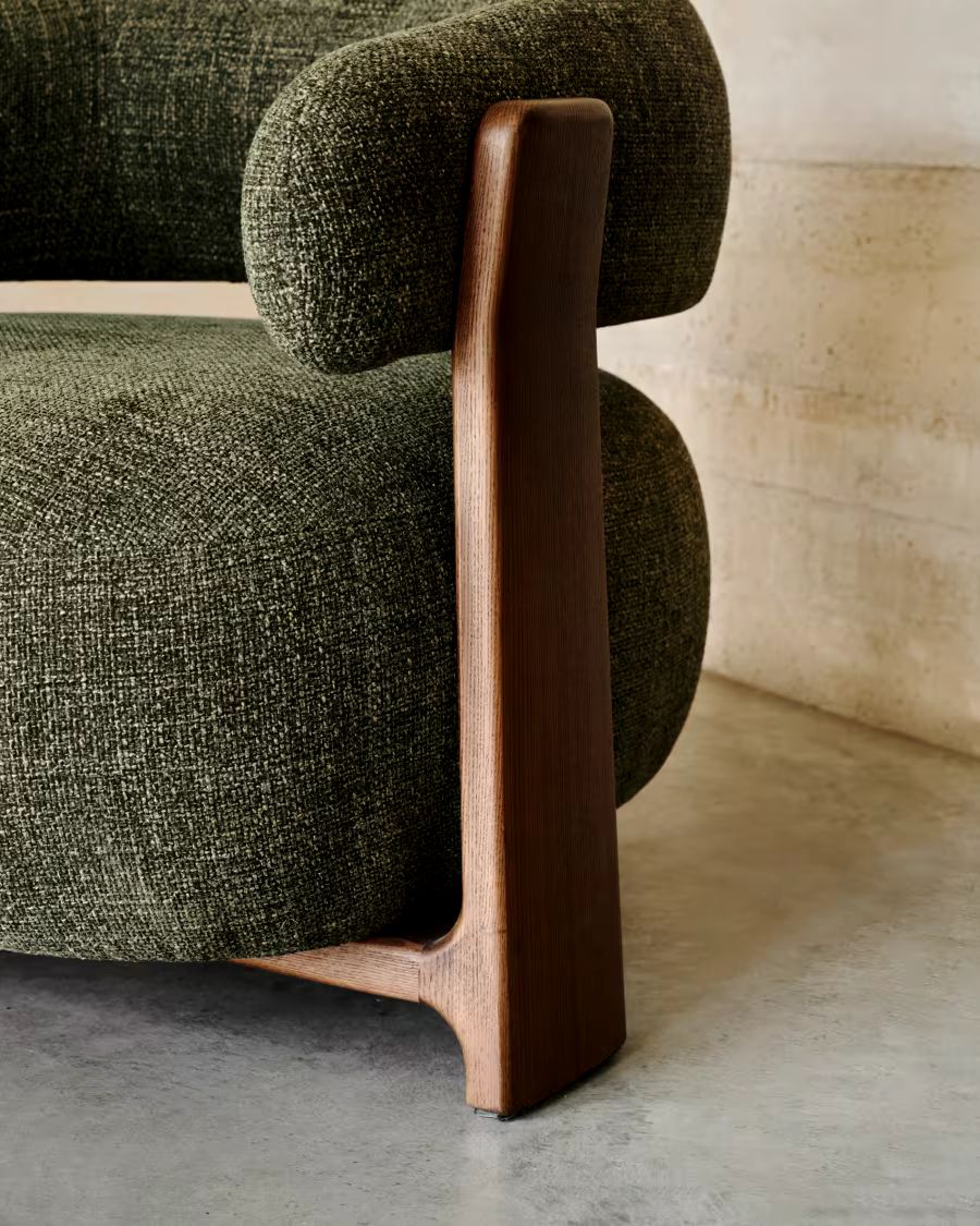 Granite Armchair Green Chenille