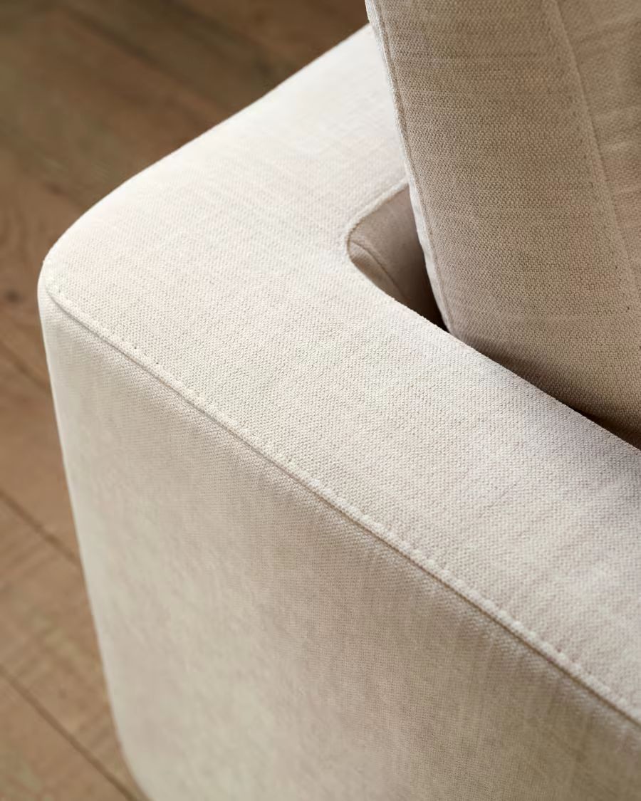 Gala 4 Seater Sofa with Left Side Chaise Longue in Beige
