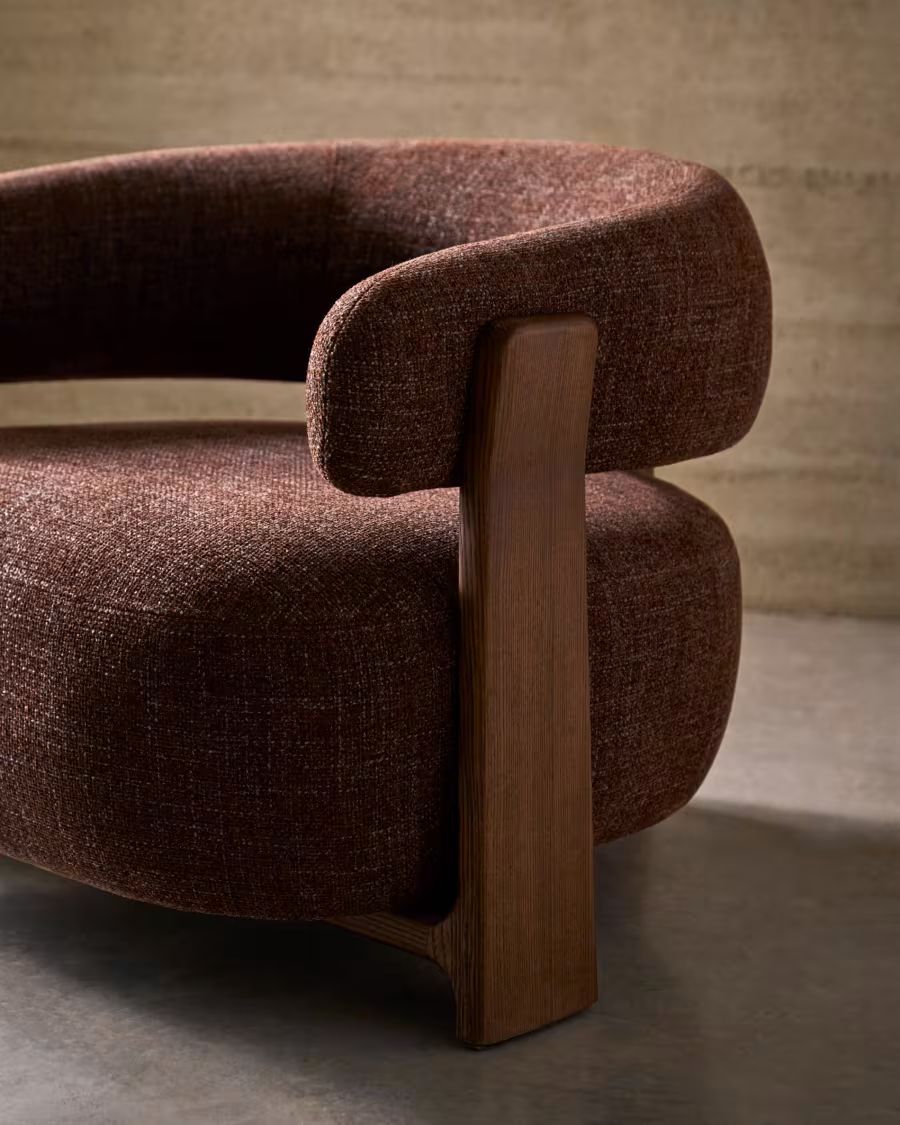 Granite Armchair in brown chenille armchair