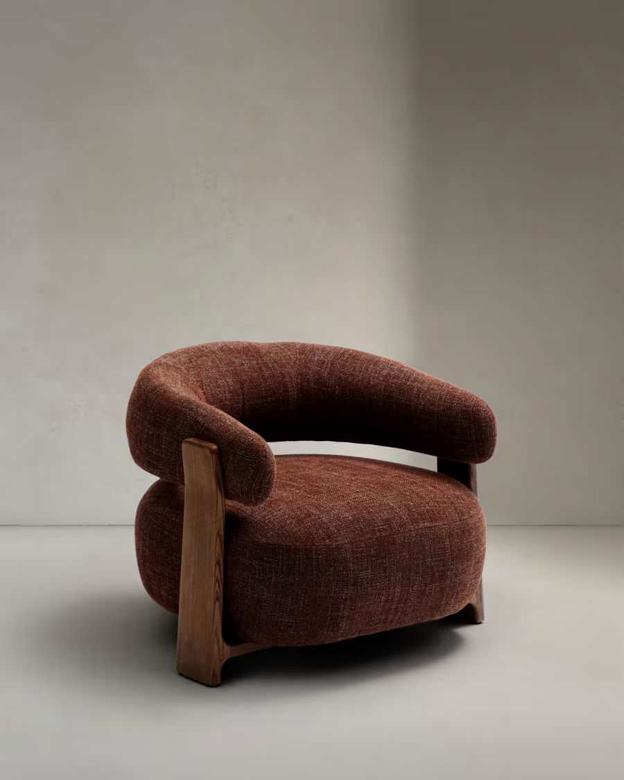 Granite Armchair in brown chenille armchair