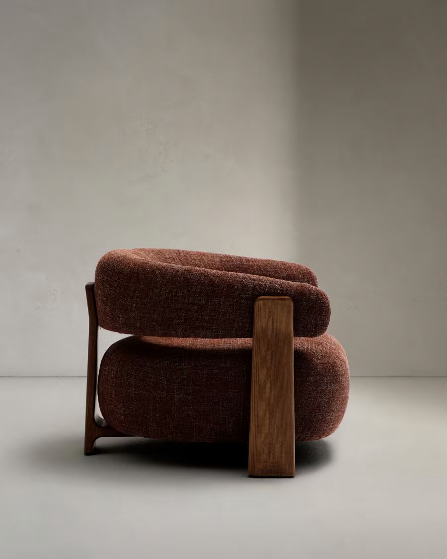 Granite Armchair in brown chenille armchair