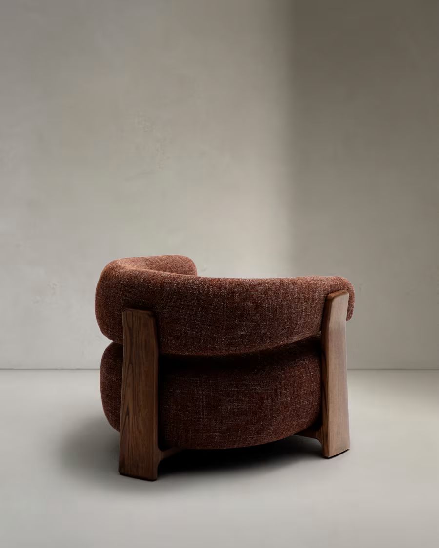 Granite Armchair in brown chenille armchair