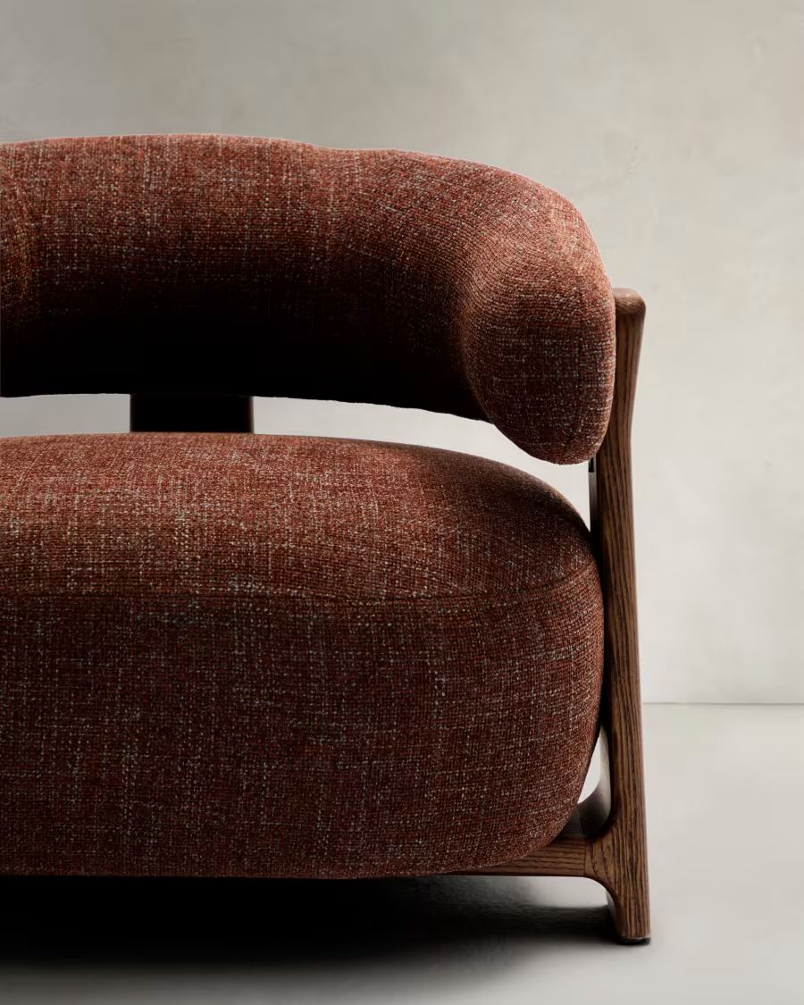 Granite Armchair in brown chenille armchair